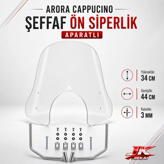 ARORA CAPPUCİNO ŞEFFAF ÖN SİPERLİK ÖN CAM ALTTAN APARATLI