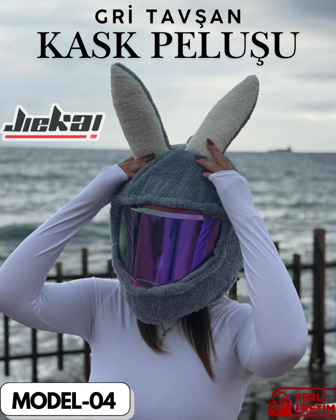 MODEL-04 KASK PELUŞU TEK EBAT GRİ