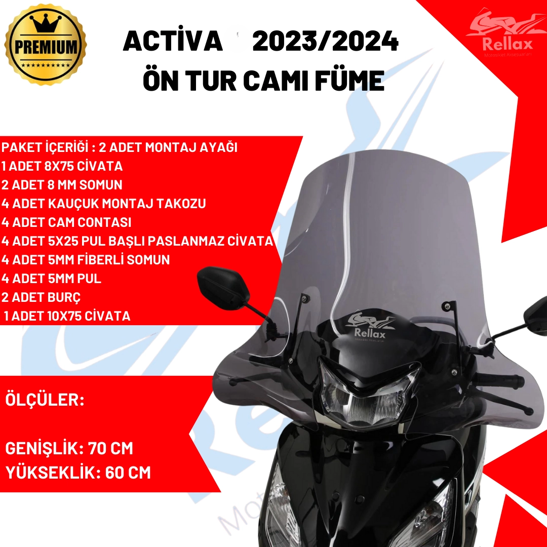 Activa 125 70*50 CM Ön Cam 2023/2024 Uyumlu