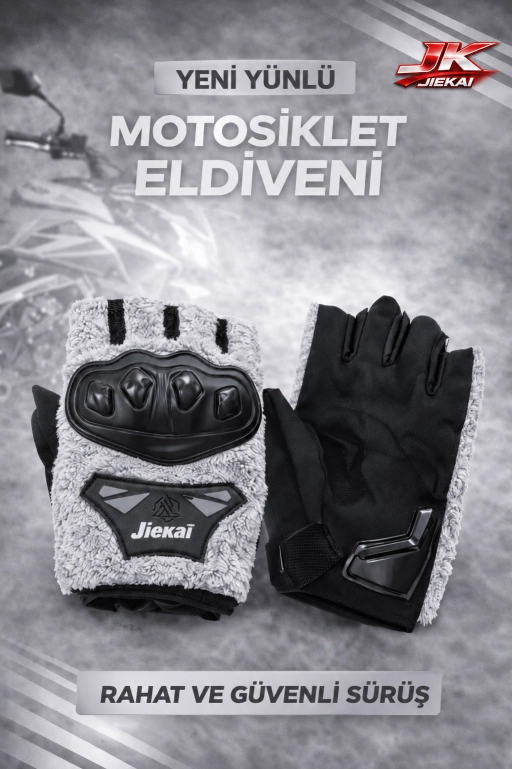 JK PELUŞLU YARIM ELDİVEN KORUMALI GRİ RENK