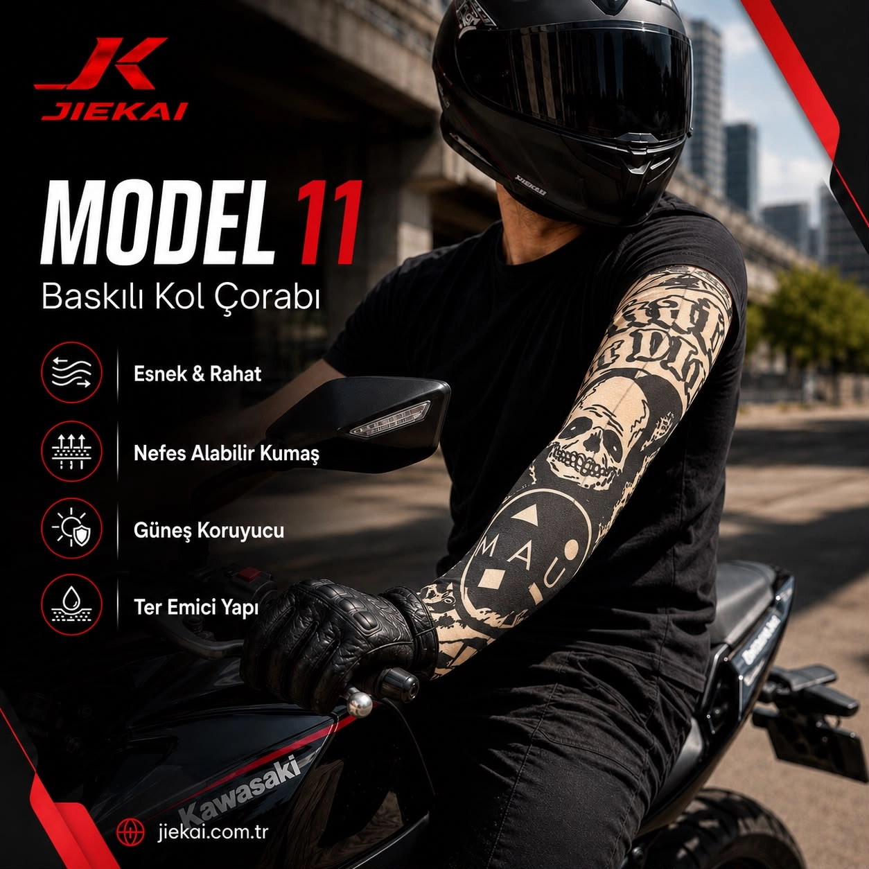 JİEKAİ MOTORCU KOL ÇORABI MODEL - 11