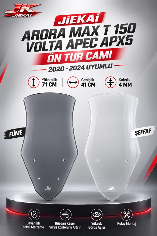JİEKAİ ARORA MAX T 150 VOLTA APEC APX5 ÖN TUR CAMI 2020-2024 UYUMLU