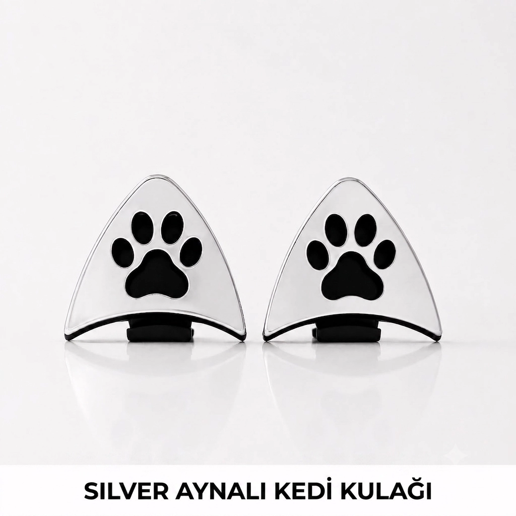 KASK ÜSTÜ KEDİ KULAĞI AKSESUARI (SİLVER AYNALI)