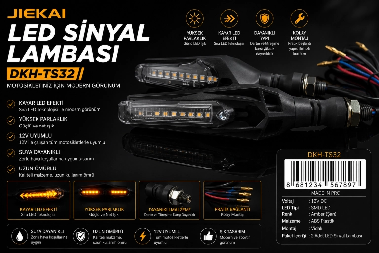 JİEKAİ DKH-TS32 ÜNİVERSAL LED SİNYAL LAMBASI