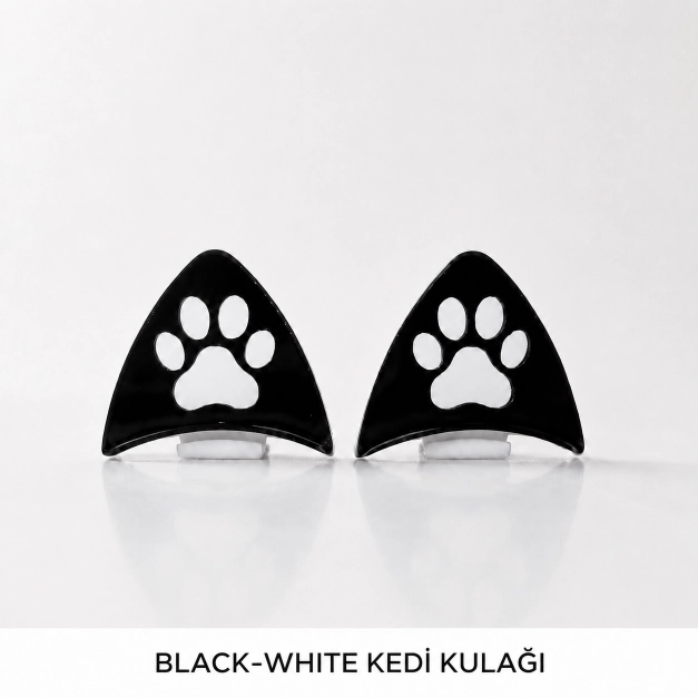 KASK ÜSTÜ KEDİ KULAĞI AKSESUARI ( BLACK-WHİTE)