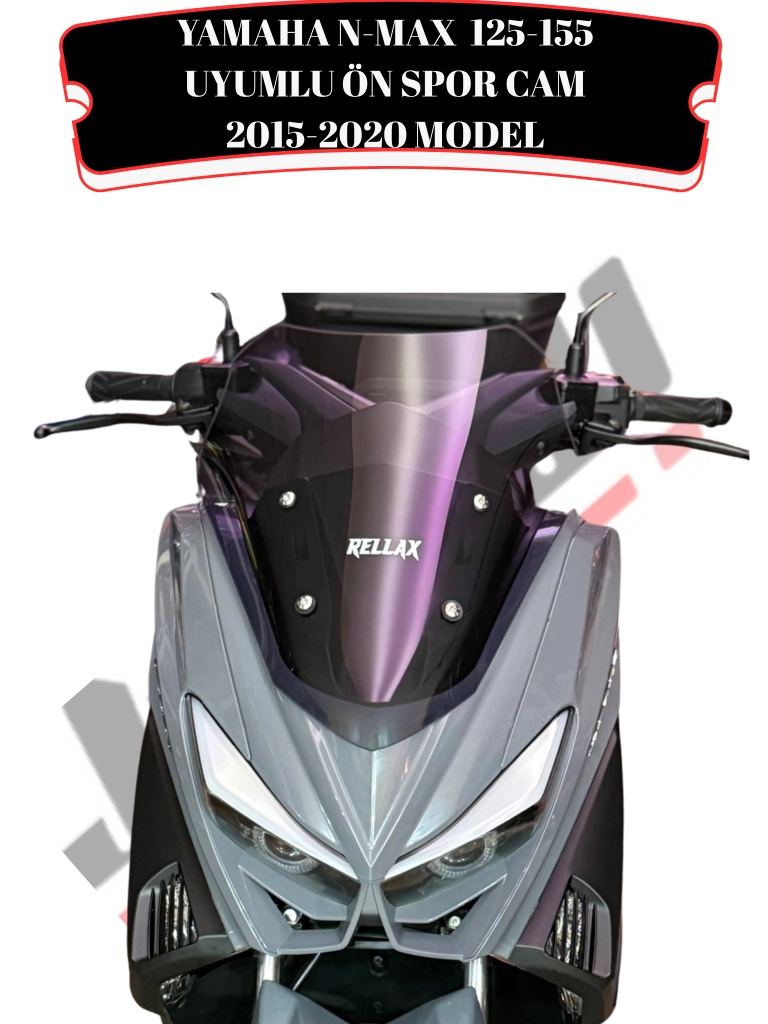 JK JİEKAİ N-MAX 125-155 UYUMLU ÖN SPOR CAM 2015-2020 MODEL SİYAH MAX-T UYUMLU (GENİŞLİK: 41 CM YÜKSEKLİK: 44 CM KALINLIK: 4 MM