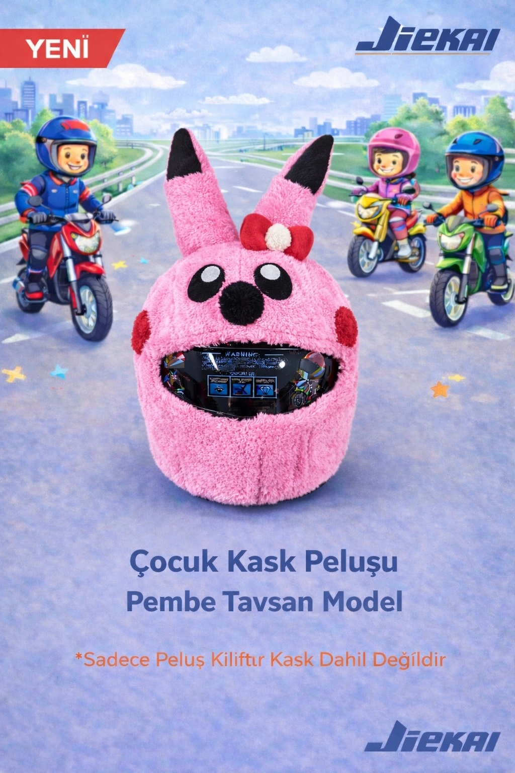 JİEKAİ Tavşan Model Kask Peluş Kılıf